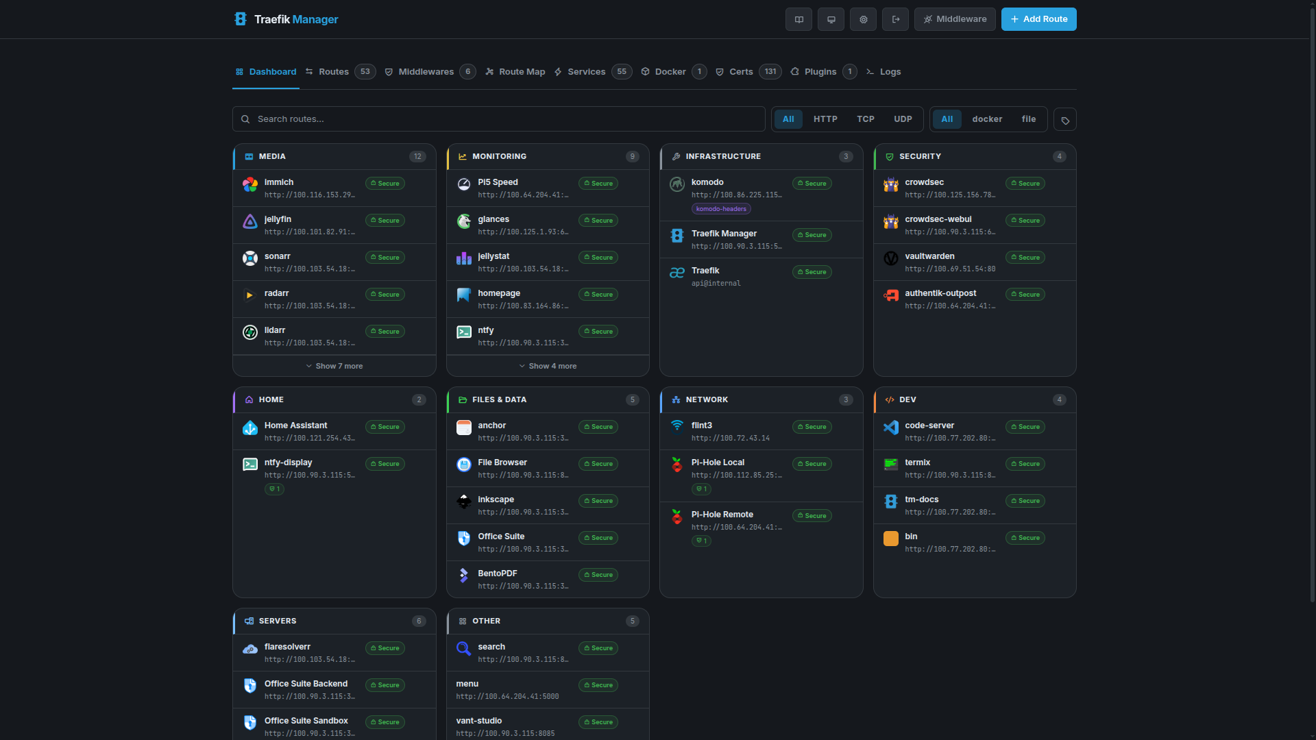 Dashboard – no widgets (dark)
