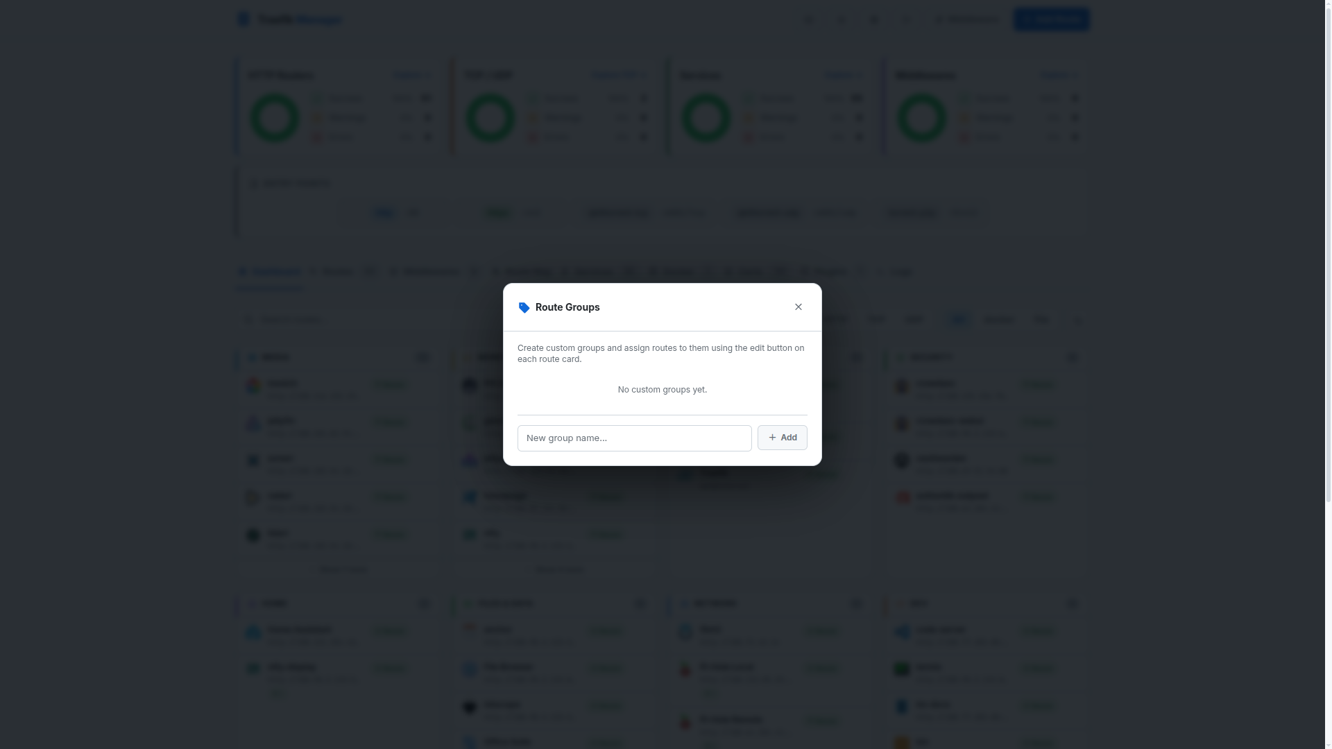 Dashboard – edit group (light)