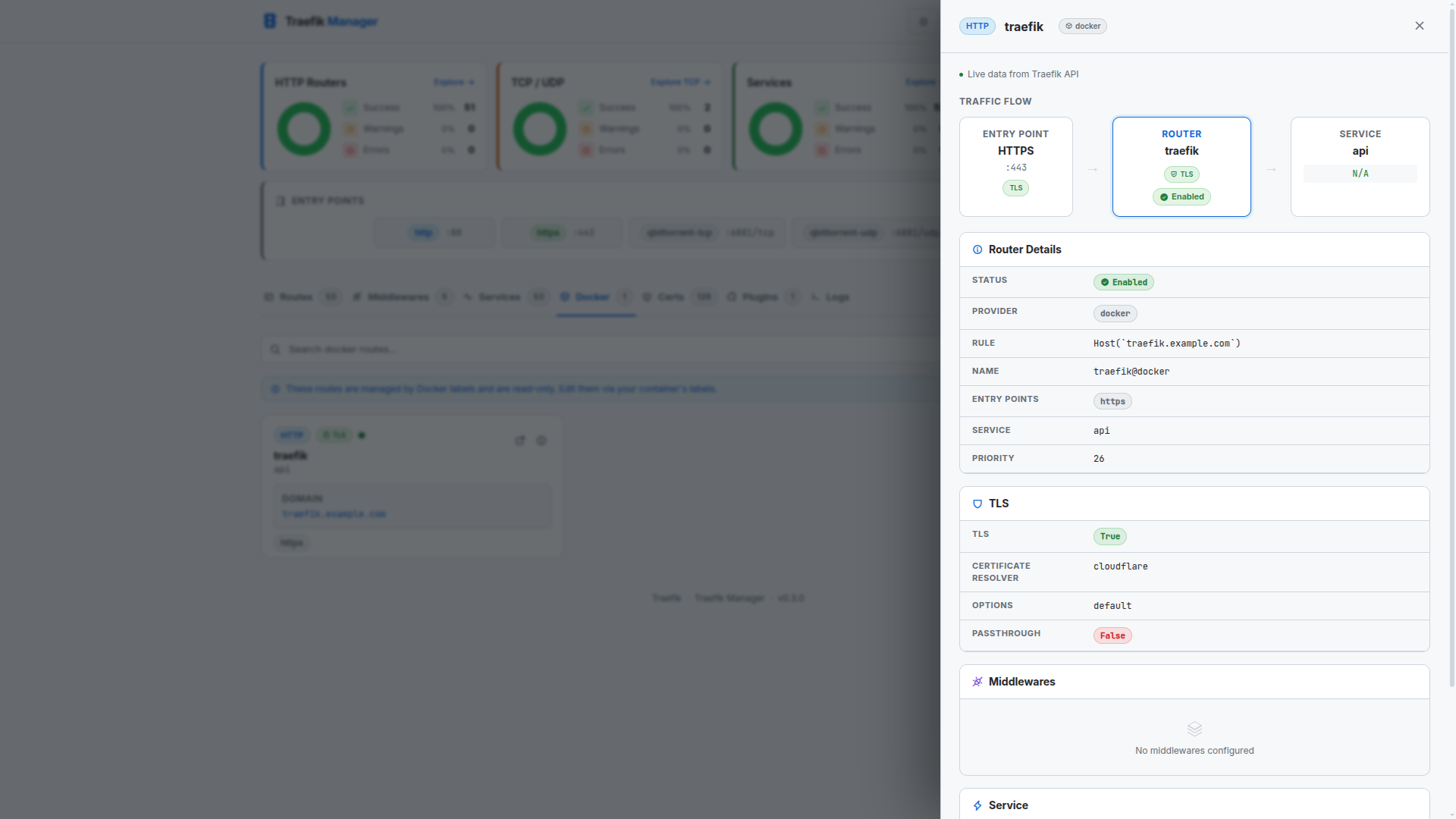 Docker route details (light)