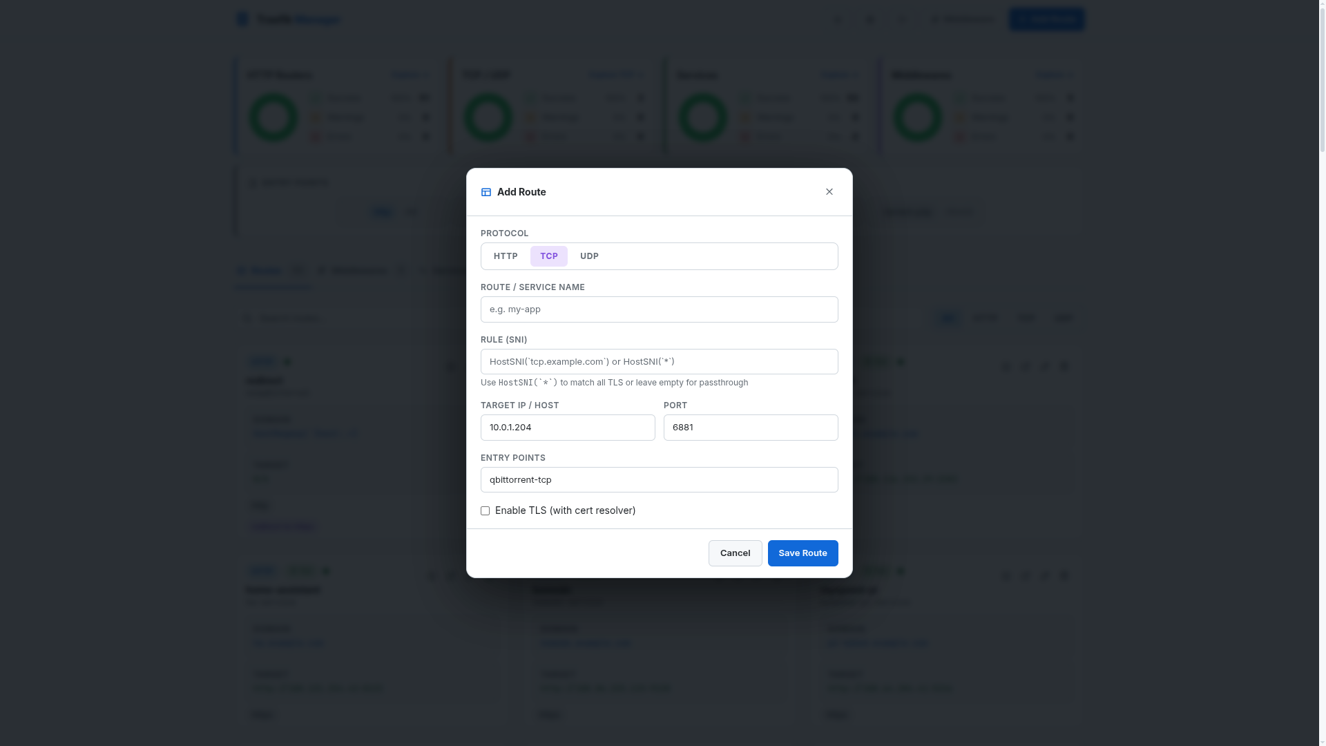 Add TCP route (light)