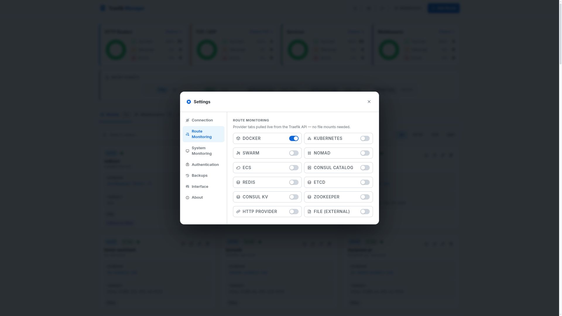 Settings – routes (light)