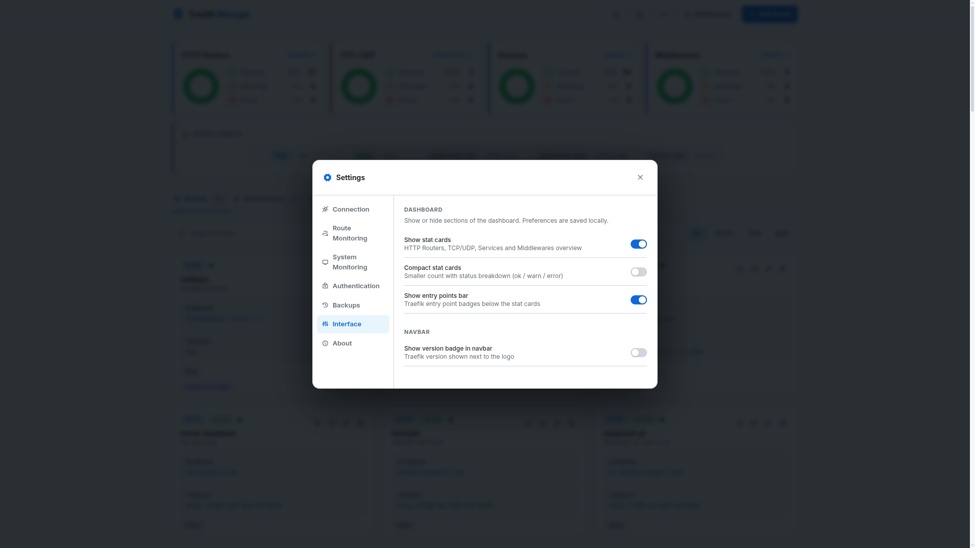 Settings – UI preferences (light)