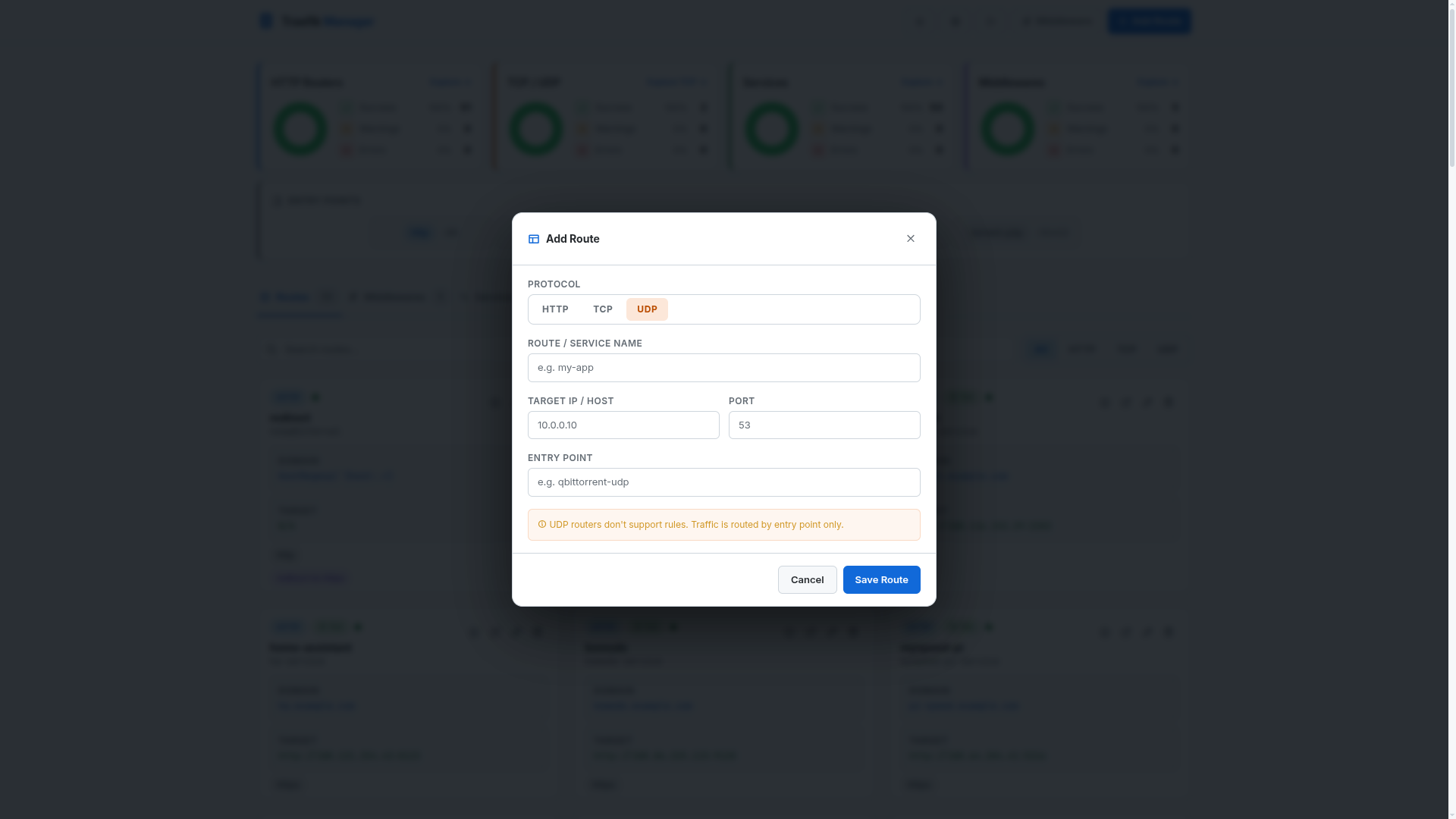 Add UDP route (light)
