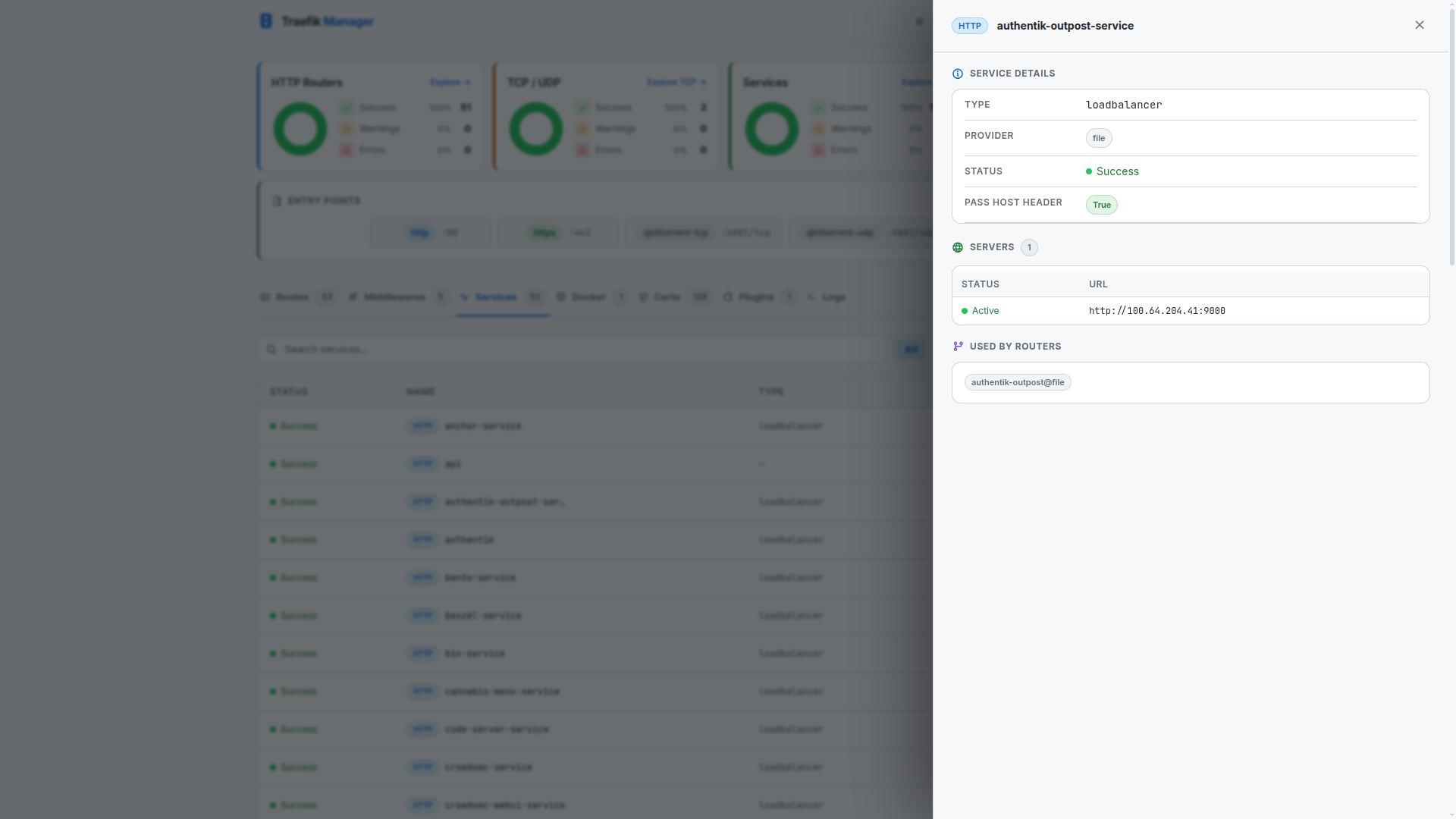 Service details (light)